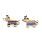 Rack Plating Alloy Enamel Colorful Mexican Donkey Connector Charms, Cinco de Mayo Pinata Links, Platinum, 18x25.5x1.5mm, Hole: 1.6mm