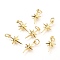 Brass Pendants, with Jump Rings, Star, Real 18K Gold Plated, 17x9.7x2.5mm, Hole: 3.4mm