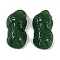 Spray Painted Imitation Jade Glass Beads, Dark Green, 30x15.5x8.5mm, Hole: 1.6mm