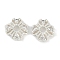 Brass Micro Pave Clear Cubic Zirconia Bead Caps, Flower, 925 Sterling Silver Plated, 7.5x7.5x3mm, Hole: 1.8mm