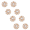 SUPERFINDINGS 8Pcs 1-Hole Alloy Rhinestone Shank Buttons, Flower, Light Gold, 22.5x10.5mm, Hole: 1.8mm