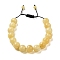 12.5mm Round Natural Yellow Jade Braided Bead Bracelets for Women Men, Inner Diameter: 2~3-1/8 inch(4.95~8.05cm)