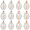 SUNNYCLUE 30Pcs Natural Cowrie Shell Pendants, Shell Charms with Eco-Friendly Copper Wire Loops, Real 18K Gold Plated, 27~30x14~15x7~7.5mm, Hole: 4mm