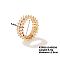 Chic Western Hip-hop Double-row Brass Rhinestone Ring Jewelry for Women, Clear, Inner Diameter: 19mm