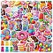 50Pcs PVC Waterproof Stickers, Self-adhesive Decals, for Suitcase, Skateboard, Refrigerator, Helmet, Mixed Color, 40~60mm