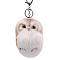 Imitation Rabbit Fur Owl Pendant Keychain, with Random Color Eyes, Cute Animal Plush Keychain, for Key Bag Car Pendant Decoration, Tan, 15x8cm