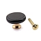 Flat Round Natural Obsidian Drawer Knobs, with Brass, Cabinet Pulls Handles, Doorknob Accessories, 25x7mm