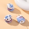 Handmade Cartoon Porcelain Beads, Cat Shape, Light Steel Blue, 17mm