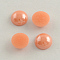 Pearlized Plated Opaque Glass Cabochons, Half Round/Dome, Orange Red, 7.5~8x3~4mm