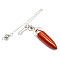 Natural Red Jasper Bullet Cone Pointed Dowsing Pendulums, 230mm