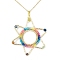 Cylinder Seed Beads Pendant Necklaces, Natural Agate Beads and 304 Stainless Steel Cable Chain Necklaces, Hexagram, Colorful, 17.76 inch(45.1cm), Hexagram: 60x51mm