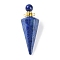 Dyed Natural Lapis Lazuli Faceted Cone Openable Perfume Bottle Big Pendants, with 304 Stainless Steel Findings, Golden, 49.5~51.5x18.5x18.5mm, Hole: 1.8mm