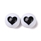 Two-Tone Acrylic Beads, Round, Heart, 15.5x15.5mm, Hole: 2.5mm,217pc/500g