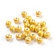 Handmade Porcelain Beads, Pearlized, Round, Yellow, 12mm, Hole: 2~3mm