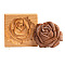 Wooden Press Mooncake Mold, Rose, Pastry Mould, Cake Mold Baking, Saddle Brown, 100x100x20mm