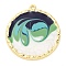 Alloy Enamel Pendants, Light Gold, Flat Round, 36x32.5x2mm, Hole: 1.8mm