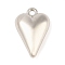 CCB Plastic Pendants, Heart, Platinum, 30x19.5x10.5mm, Hole: 2.5mm