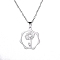 Non-Tarnish Stainless Steel Pendant Necklaces, April Daisy, 16.14~19.69 inch(41~50cm)