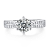 Rhodium Plated 925 Sterling Silver Micro Pave Cubic Zirconia Adjustable Rings AJEW-U007-14P-3