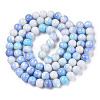 Opaque Crackle Glass Round Beads Strands GLAA-T031-10mm-01T-2