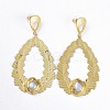 Brass Dangle Stud Earrings EJEW-E249-32A-2