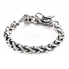 Alloy Wheat Chain Bracelet with Hand Skull & Dragon Clasps for Men Women BJEW-N015-009-1