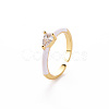 Brass Enamel Cuff Rings RJEW-T016-27G-NF-3