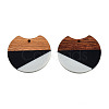 Tri-color Resin & Walnut Wood Pendants X-RESI-S358-77A-2