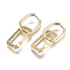 Brass Micro Pave Cubic Zirconia Dangle Huggie Hoop Earrings EJEW-G279-01G-02-2