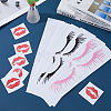 SUPERFINDINGS 6 Sets 3 Colors PVC Eyelashes & Lips Car Decorative Stickers DIY-FH0006-46-5