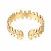 304 Stainless Steel Fish Bone Wrap Open Cuff Ring RJEW-T023-64G-2