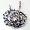 Electroplate Glass Beads Strands X-EGLA-D015-7x5mm-07-2