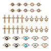 40Pcs 20 Styles Evil Eye Zinc Alloy Enamel Connector Charms ENAM-TA0001-37-2