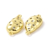 Rack Plating Eco-Friendly Brass Micro Pave Cubic Zirconia Connector Charms KK-F844-07G-2