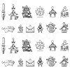 60Pcs 12 Styles Tibetan Style Alloy Pendants ST-CJ0002-56-1