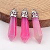 Dyed Bullet Natural Agate Pointed Pendants X-G-E332-C14-1