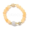 Round Natural Gemstone Beaded Stretch Bracelets BJEW-M315-06-1