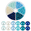 PandaHall Elite 300Pcs 6 Colors Baking Painted Pearlized Glass Pearl Beads HY-PH0001-14-1