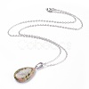 Natural & Synthetic Gemstone Pendant Necklaces X-NJEW-JN02160-2