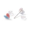 Two Tone Heart Resin Stud Earrings Set for Girl Women EJEW-D278-07S-3