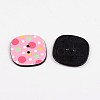2-Hole Square with Dots Pattern Acrylic Buttons BUTT-F055-04B-2
