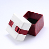 Rectangle Cardboard Ring Boxes with Black Velvet inside & Bowknot CBOX-N006-02-2