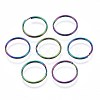 Rainbow Color 304 Stainless Steel Linking Key Rings STAS-S119-100-2
