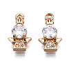 Brass Micro Pave Clear Cubic Zirconia Charms KK-S359-100-RS-1