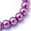 Baking Painted Pearlized Glass Pearl Round Bead Strands X-HY-Q330-8mm-16-2