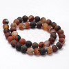 Frosted Natural Agate Beads Strands G-F365-10mm-01-2
