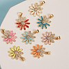 10Pcs 10 Colors Real 18K Gold Plated Brass Micro Pave Clear Cubic Zirconia Pendants ZIRC-SZ0001-56-5