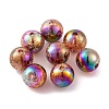 UV Plating Rainbow Iridescent Acrylic Crackl Beads PACR-C009-02I-1