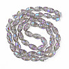 Electroplate Transparent Glass Beads Strands EGLA-N002-35-3
