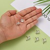 925 Sterling Silver Micro Pave Cubic Zirconia Stud Earring Findings STER-F043-017P-6